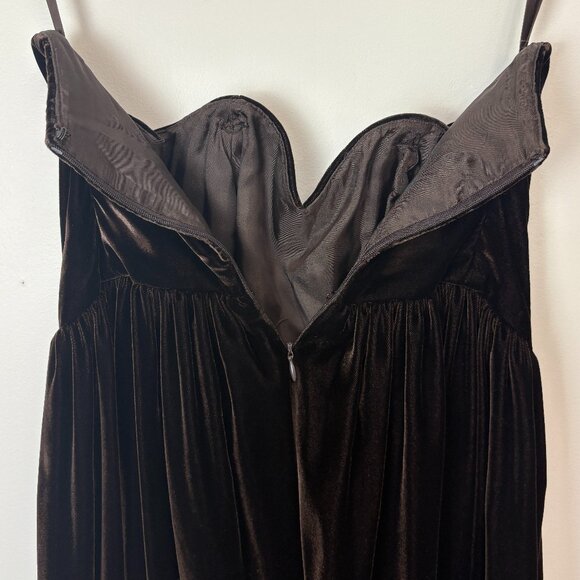 Women’s Chocolate Brown Strapless Pleated Cocktail Dress W/Matching Petticoat - Picture 4 of 12